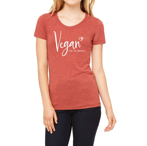 Vegan For the Animals Tee in "Clay"