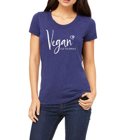 Vegan For the Animals Blue Tee