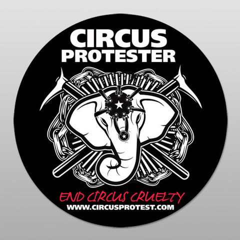 4x4 "Circus Protester" Round Stickers