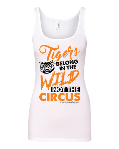 Tigers Belong in the Wild White Tank Top