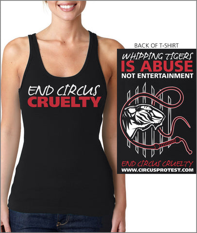 "End Circus Cruelty" Whipping Tigers Is Abuse Women's Tank Top
